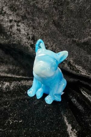Chien 3D bleu et blanc