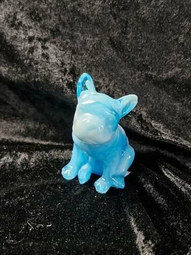 Chien 3D bleu et blanc