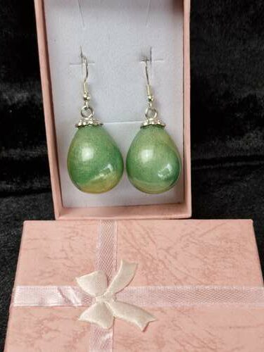 Boucles d'oreilles vertes et jaunes