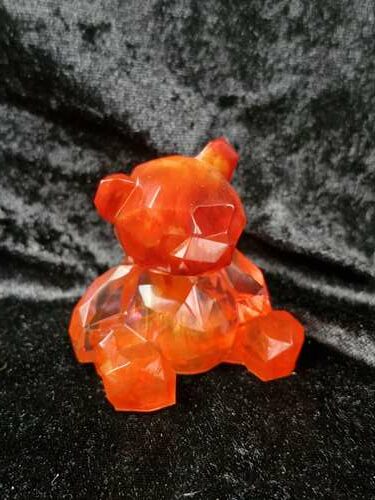 Ourson 3D orange et rouge transparent – Image 2