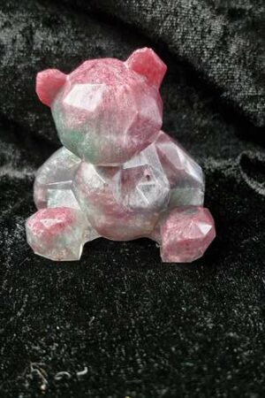 Ourson 3D gris et rose