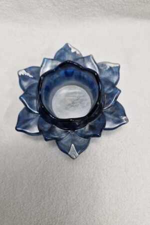 Bougeoir bleu et gris