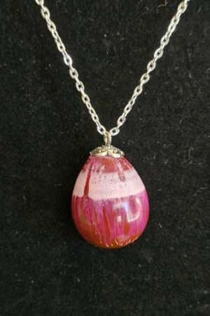 Pendentif goutte violet et rose