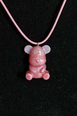 Pendentif ourson enfant rose