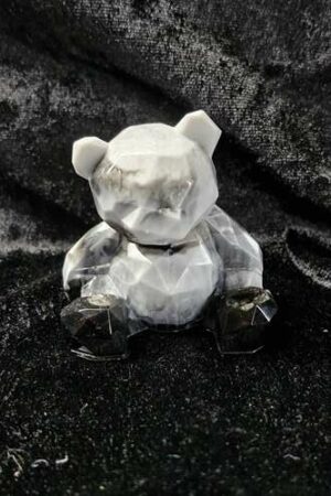 Ourson 3D noir blanc gris
