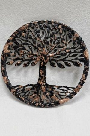 Arbre de vie noir avec feuilles rosées