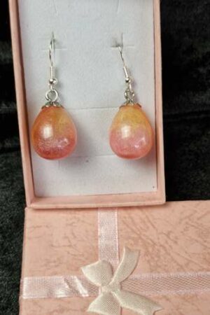 Boucles d'oreilles dégradé rose et orange