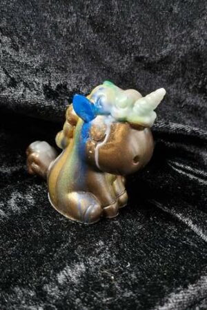 Licorne 3D marron et multicolore