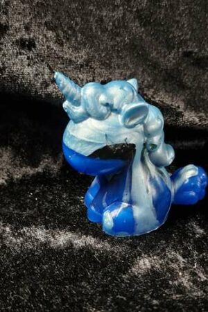 Licorne 3D dégradés de bleus