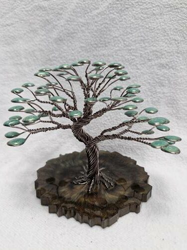 Arbre fil aluminium marron et vert wan