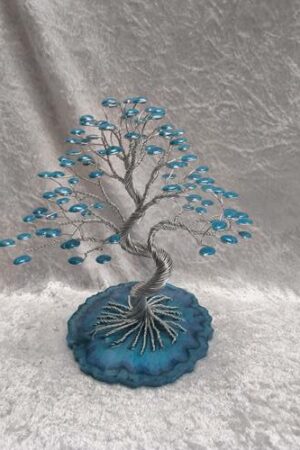 Arbre fil aluminium gris et bleu