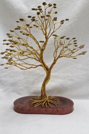 Arbre fil  aluminium XXL Doré et Marron wan