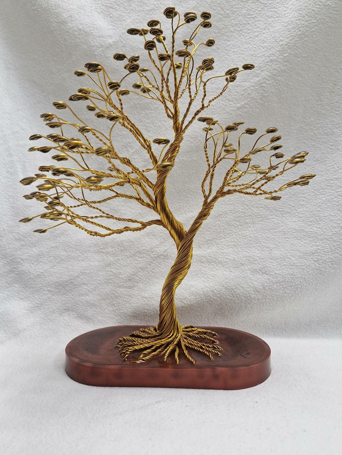 Arbre fil aluminium XXL Doré et Marron wan