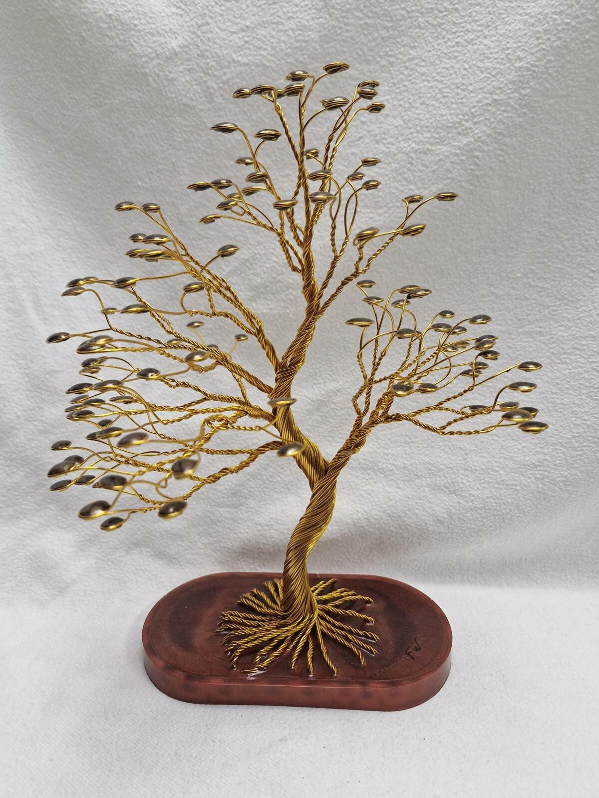 Arbre fil aluminium XXL Doré et Marron wan – Image 2