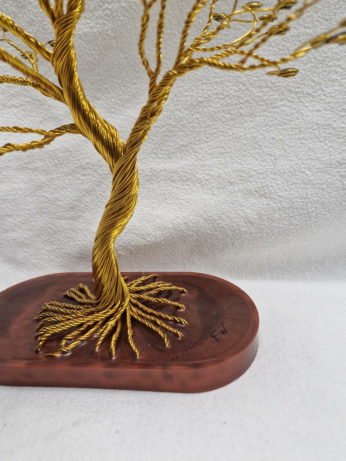 Arbre fil aluminium XXL Doré et Marron wan – Image 3