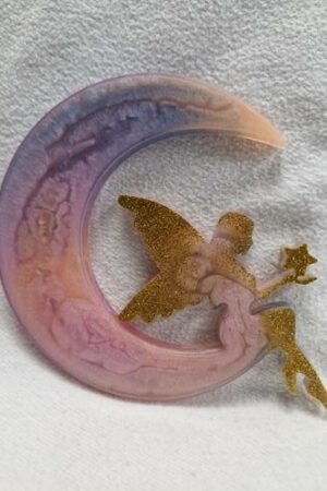 Lune fée rose et paillettes