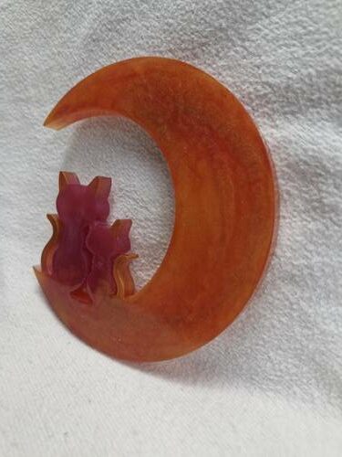 Lune chat orange et rouge – Image 2