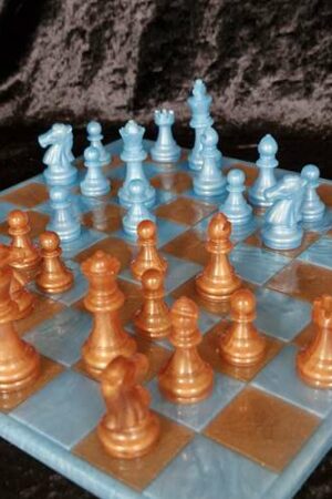 Jeu d'échec Bleu et marron copper
