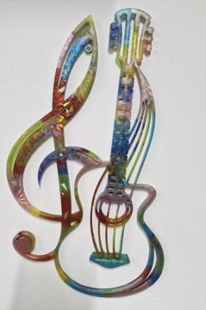 Guitare et sa clef de sol holographique