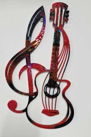 Guitare et sa clef de sol holographique