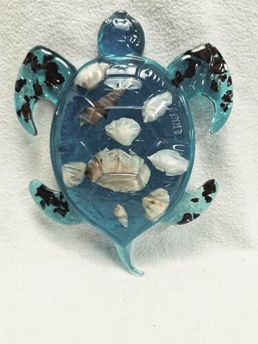 Tortue coquillage bleu turquoise