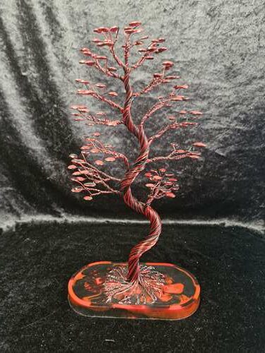 Arbre fil aluminium XXL noir et rouge wan