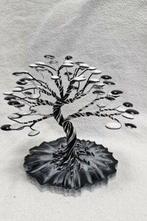 Arbre fil aluminium noir et blanc wan