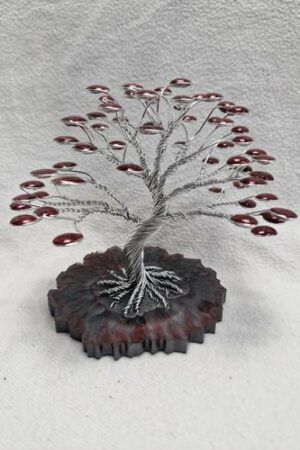 Arbre fil aluminium argent et mauve wan