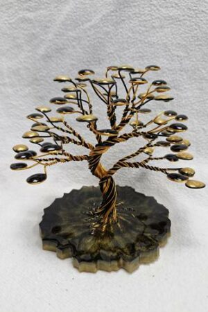 Arbre fil aluminium noir et or wan
