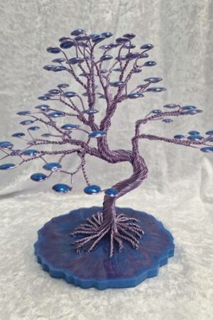 Arbre fil aluminium XL lavande et bleu
