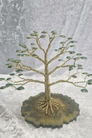 Arbre fil aluminium jaune et goutte verte