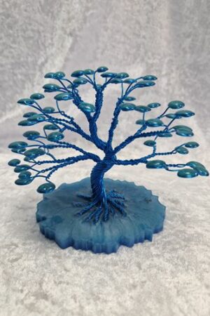 Arbre fil aluminium bleu turquoise goutte bleue