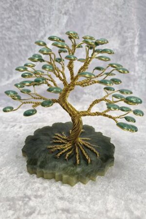 Arbre fil aluminium jaune et gouttes verte